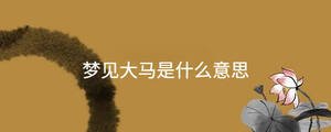 夢(mèng)見大馬是什么意思