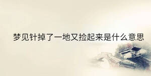 夢(mèng)見針掉了一地又撿起來(lái)是什么意思