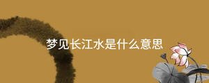 夢(mèng)見長(zhǎng)江水是什么意思