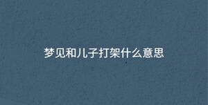 夢(mèng)見和兒子打架什么意思